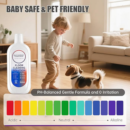 Floor Cleaning Solution Compatible with Tineco iFLOOR Series, All Robot Vacuums & Wireless Wet-Dry Mops, 4 Bottle Floor Cleaner Refill, Lavender Scent