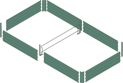 8x4x1ft Metal Raised Garden Bed Kit，Galvanized Garden Bed Box for Vegetables, Flowers, Herbs, and Succulents,240 Gallon Capacity - Green