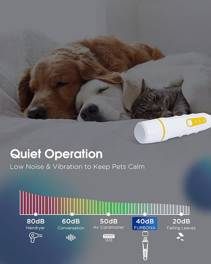 Dog Nail Grinder with Enhanced LED Light – Super Quiet, 2-Speed, USB-C Rechargeable, LED Smart Display, 3 Grinding Options, Pet Nail Trimmer for Dogs Cats and All Pet Sizes
