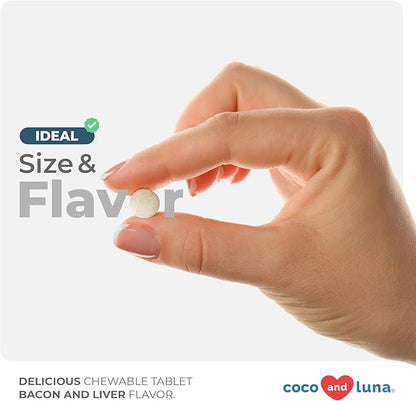 Eye Support for Dogs - 120 Chewable Tablets - Supplements for Vision, Eye Vitamins for Dogs, with Cod Liver Oil Antioxidant, Omega 3 EPA and DHA Fatty Acids.