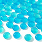 FUTUREPLUS 1LB Frosted Flat Marbles, Blue Glass Pebbles Beads Vase Fillers Decorative Fish Tank Aquarium Rocks for Centerpieces Table Decor