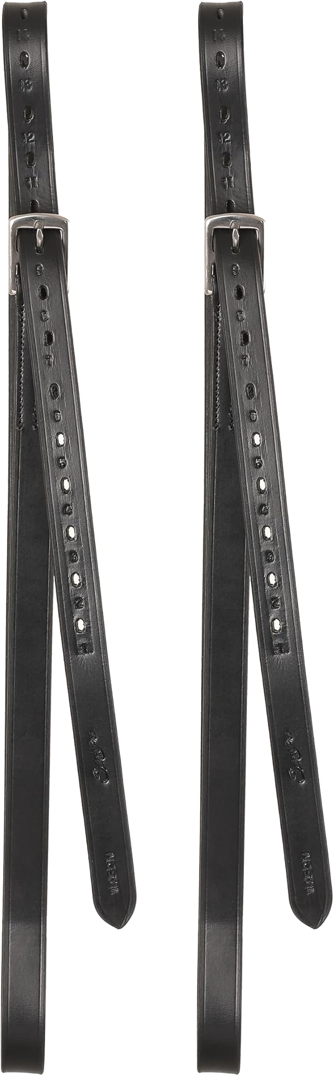 Exion Pre-Stretched Leather Stirrup Leathers for English Saddles | Premium Vegetable-Tanned Non-Stretch Stirrups for Jumping, Dressage & Schooling | 18-Hole Numbered Adjustment & SS Buckles