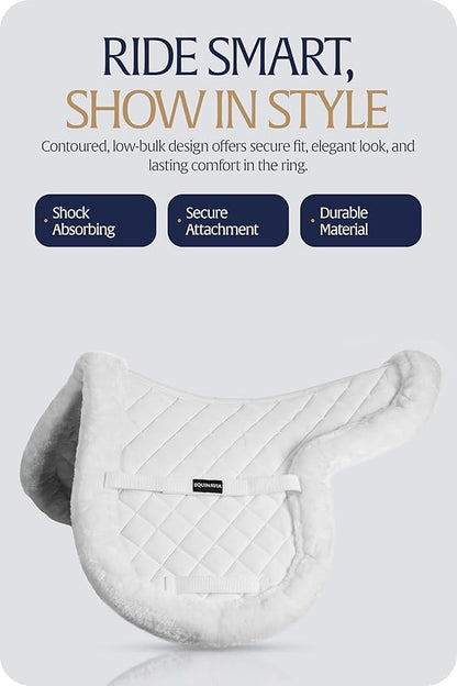 Equinavia Eidsvoll Shaped English Saddle Pad for Show Jumping with Ultra Fleece Trim