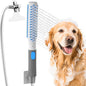 Dog Shower Attachment, Dog Washing Hose Attachment with Metal T-Diverter, Dog Bathing Supplies with 3 Spray Modes & One-Button ON/OFF Indoor and Outdoor Sprayer 8-Foot Hose