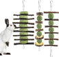 ERKOON Bunny Chew Toys, Rabbit Chew Toys for Teeth Grinding, Improve Dental Health, 100% Natural Apple Wood Timothy Grass Cake Treats for Rabbits Guinea Pigs Chinchillas Bunnies Hamsters (3 Pcs)