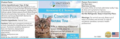 Feline Comfort Plus, Extra Drying Digestive Aid, GI Support Helps with Vomiting and Diarrhea, 100% Additive Free, 120g (Seafood, Small)