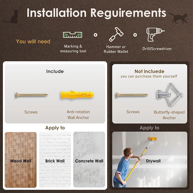 3-in-1 Cat Climbing Wall Steps with Hemp Rope, Shelves and Perches - Wall-Mounted Cat Furniture Set with Scratching Pads (White)