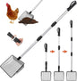 Esmorah Chicken Poop Scooper for Sand & Coop Cleaning - Sifting Shovel with 22"-40" Adjustable Handle, 3 Lengths Heavy Duty Stainless Steel Sifter