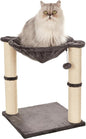 Amazon Basics Cat Condo Tower with Hammock Bed and Scratching Post,Easy to Assemble,Plush Hammock,Interactive Hanging Ball, Durable Sisal Scratch Posts for Indoor Cats, 15.8 x 15.8 x 19.7 Inches, Gray