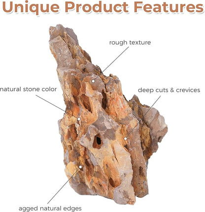 6-8 Inches Natural Dragon Stone 6 PCS Aquarium Rocks for Aquascaping, Aquarium Landscaping, Terrariums, Fish Tank Decoration, Vivariums, Paludarium, Reptile and Amphibian Enclosures