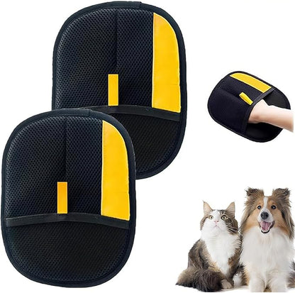 2 PCS Electrostatic Gloves Pet Hair Removal, 2025 New Upgrade Pet Hair Remover Glove Washable Reusable Dogs Cats Hair Gloves Animal Fur Removal Tool for Clothes Furniture Carpet Curtain Bed Sheets