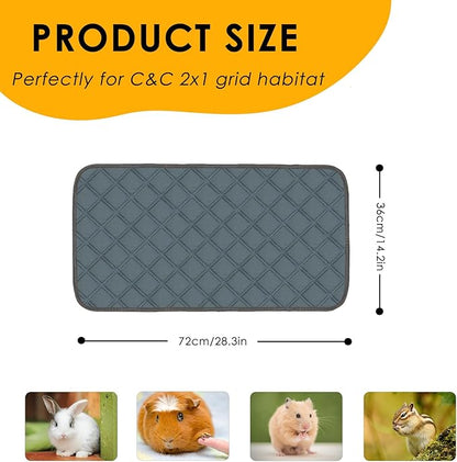 4 Pack Guinea Pig Cage Liners Washable Guinea Pig Bedding Reusable Waterproof Super Absorbent Guinea Pig Pee Pads Anti Slip Mat for Small Animals Rabbit Hamster Rat -28 x 14 Inch