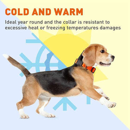 Dogline Biothane Waterproof Dog Collar with Quick Release Buckle Strong Coated Nylon Webbing with Odor- Proof for Easy Care Easy to Clean Fits Small Medium or Large Dogs, Orange 3/4" W 12-19" L