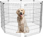 Foldable Dog Playpen 42" Height 8 Panels Metal Exercise Pen No Door - Indoor/Outdoor Dog Play Pen for Medium-Large Dogs, Portable Pet Fence for Yard Garden Camping, Black
