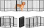 Full Metal Freestanding Dog Gate with Door, 36''Height Foldable Pet Dog Fence for Indoor & Outdoor, 8 Panels Extra Wide Free Standing TallDog Gates for Doorways,House,Stairs,Porch,Deck,Yard