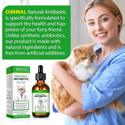 Antibiotics for Cats, Cat Antibiotics for Injections, Natural antibiotic for Cat Immune & Allergy Relief, Cough Relief, Yeast Injection, UTI Treatments, Cats Antibiotics, 60ML