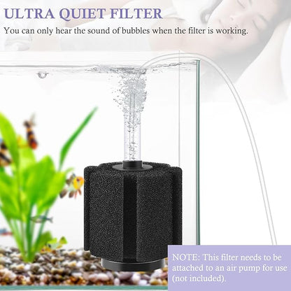 FEDOUR Aquarium Sponge Filter, Ultra Quiet Aeration Bio Sponge Filters for Breeding Fry Shrimp Betta Fish Tank, Efficient Submersible Aquarium Filter for up to 100Gallon Tank (L for up to 100gallon)
