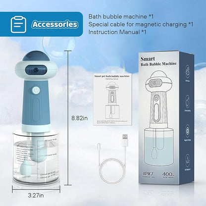 Electric Dog Shampoo Dispenser,IPX7 Cat Shampoo Sprayer,Pet Bath Supplies Automatic Foaming Shampoo Dispenser for Dog Deep Cleaing,Kitchen Sink，Bathroom Blue