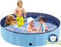 Foldable Dog Bath Swimming Pool Plastic Kiddie Pool Professional Tub Collapsible Grooming Bathtub for Pets Kids Baby and Toddler, 71 x 12 Inches Blue