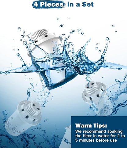 Dog Water Fountain Filters Replacement 4 Packs, 2 Months Set of Replacement Filters for Large Pet Cat Water Fountain Dog Water Bowl Dispenser, Compatible with D2341/D2223/D2322/D2340 Models