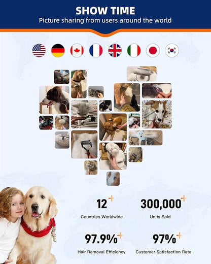 Extra Large 2-Sided Undercoat Rake for Dogs & Cats, Dog Brush for Shedding Remove Mats, Dematting Comb, Safe&Gentle Grooming Brush for German Shepherds Medium to Long-Haired Pets,Premium Wooden Handle