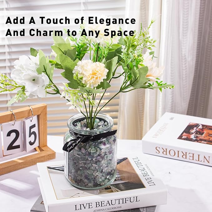 3 Lb Fluorite Crystal Chips Aquarium Fish Tank Gravel, Tumbled Crushed Stone Crystal Chips Bulk Irregular Shaped Decorative Vase Fillers Aquarium Gravel Rocks