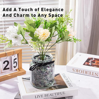 3 Lb Fluorite Crystal Chips Aquarium Fish Tank Gravel, Tumbled Crushed Stone Crystal Chips Bulk Irregular Shaped Decorative Vase Fillers Aquarium Gravel Rocks