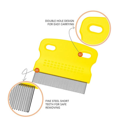6 Pieces Pet Lice Combs Dog Grooming Flea Cat Tear Stain Comb for Removal Dandruff, Hair Stain, Nit(Pink, Green, Purple, Yellow)