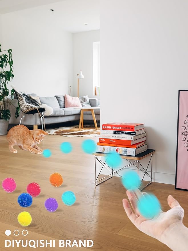 50-Pack Soft Cat Toy Balls – Fun Playtime & Exercise for All Cats (1.5 inch, Cat Toys Mega Set)