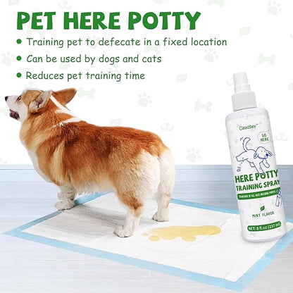 Dog Potty Spray Set, No-Go Spray & Potty Training Spray, Puppy Essentials, Stops Urination & Marking, Indoor and Outdoor Use (8 fl oz) Large Capacity, More Suitable for Multi-Dog Households