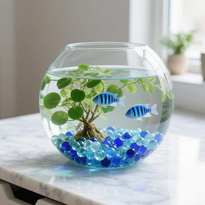 0.96LB Mix Colors Glass Beads Vase Filler Aquarium Gravel Decor Flat Glass Marbles Gems Pebbles Fish Tank Rocks Home Decorative Art Craft - 3 Colors Mixed