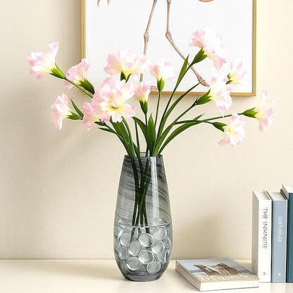 FUTUREPLUSX 1LB Clear Flat Glass Marbles, Vase Filler Glass Pebbles Floral Beads Table Aquarium Gravel Decoration DIY Craft