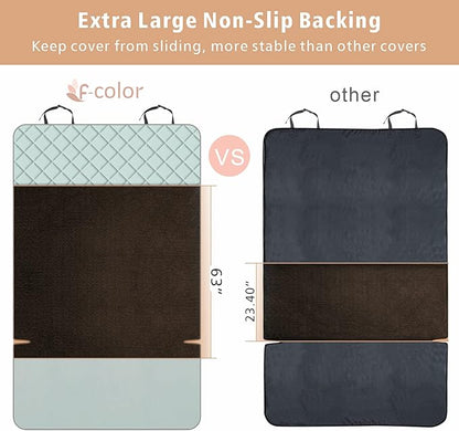 F-color SUV Cargo Liner for Dogs, Water Resistant Pet Cargo Cover Dog Seat Cover Mat for SUVs Sedans Vans with Bumper Flap Protector, Non-Slip, Large Size Universal Fit, Grey