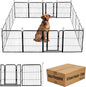 Dog Playpen,24 32 40 48 in(H) Pet Fence Outdoor for Rv Camping,Garden Fence Small Animal Barrie for Yard,11Ft(L)-56Ft(L) Black Metal Temporary Fencing