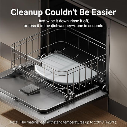 DownyPaws Dog Food Mats for Floors Waterproof, BPA Free Silcone Dog Bowl Mat, Non-Slip Pet Feeding Mat with High Raised Edge, Cat Placemat for Messy Drinkers, 24"×17", Light Gray