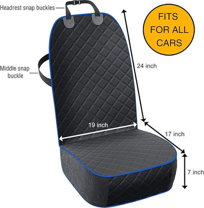 Active Pets Dog Car Seat Cover, Waterproof Front Seat Protector for SUV Truck Sedan, Pet Safety Travel Comfort System with Universal Fit, Blue
