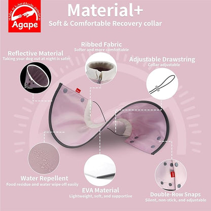 Agape Soft Dog Cone for Small Dogs & Cats, Comfy Dogs Recovery Collar After Surgery, Adjustable E Collar Alternative to Stop Licking, Protective Elizabethan Cones for Pup&Kitty, Comfortable Dog Cones