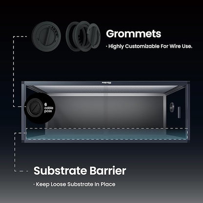 85 Gallon Reptile Tank, Front Opening Snake Tank for Easy Maintenance, Reptile Enclosure with Top Screen Ventilation 48''x24''x18''