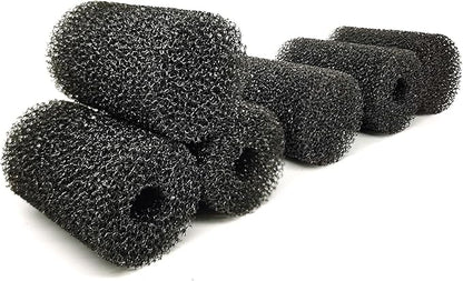 6X Pre-Filter Sponge for Aquarium Shrimp Fry Fish Tank Filter Pump Prefilter Sponge Replacement Foam Cover 2.4 X 1.4 Inch with 0.4" Hole Diameter