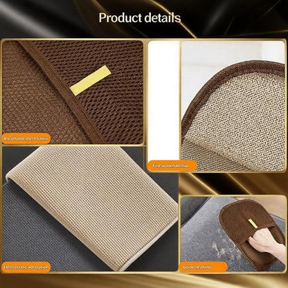 2Pcs Pet Hair Removal Gloves for Dogs and Cats, 2025 Upgraded Electrostatic Magic Hair Remover Glove,Reusable for Couch, Car Seat, Clothing, Carpet, Furniture & Bed Sheets(Brown)