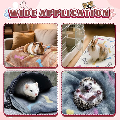 6 Pcs Washable Guinea Pig Blankets Absorbent Small Animal Fleece Bedding Waterproof Cage Liners Reusable Pet Pee Pad Sleep Mat Cover for Rabbit Rat Hamster Ferret Chinchilla Hedgehog (16"x24")