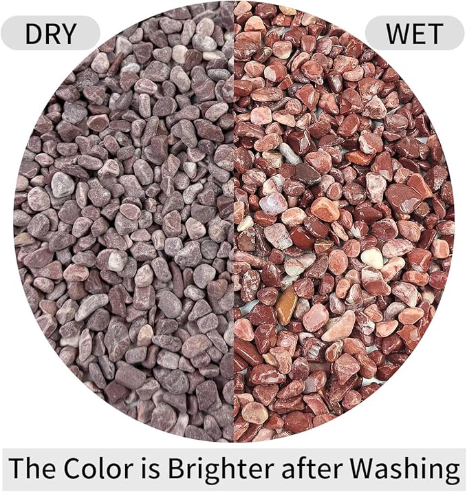 10 lbs Pebbles for Plants, 3/8 Inch Pea Gravel Stones Decorative Red River Rocks for Succulent, Cactus, Landscaping, Vases, Terrarium, Aquarium, Potted Top Dressing and Outdoor Garden