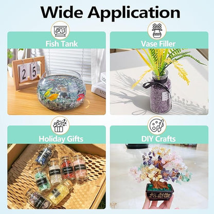 3 LB Amethyst Crystal Rocks Tumbled Crushed Stones Amethyst Crystal Quartz Chips Bulk Natural Gemstones Healing Reiki Mini Quartz Vase Filler Fish Tank Gravel Rocks