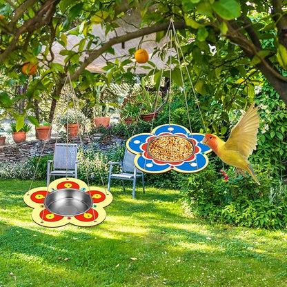 Fennoral 4 Pack Bird Feeder Kits for Kids Make Your Own Bird Feeders Wooden Art and Craft for Girls Boys Ornaments DIY to Paint Craft for Spring Garden Outdoor Decoration Summer Activities Project