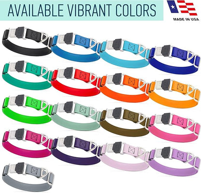 Dogline Biothane Waterproof Dog Collar with Herm Sprenger Stainless Steel Quick Release Buckle – Heavy Duty Tactical Durable Collar for Dogs – Comfortable and Safe Pet Collar, W 1" L 15-25", Pastel