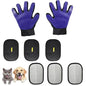 8 Pcs Pet Grooming Gloves for Shedding – 6x Reusable Cat & Dog Hair Removal Gloves+ 1 Pair 2-in-1 Deshedding Brush & Massage Mitt – Safe for Dogs & Cats, Efficient (Blue)