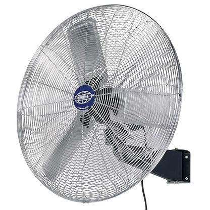 Global Industrial Deluxe Wall Mount Fan, 30" Diameter, Fixed and Oscillating Head, 3 Speed, 10,000 CFM at 1100 RPM, 1/2 HP, Tilting Head, For Indoor Use Only