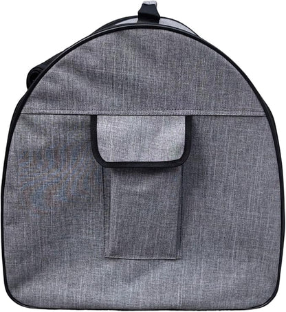Fabric Portable Pet Kennel/Shelter, Single, Gray, 20"x20"x19.5" - Car Seat-Belt Fixture Included