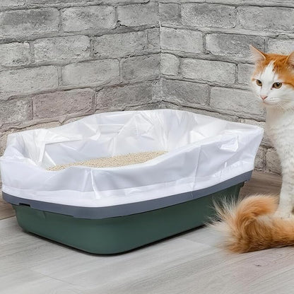 30 Count Cat Litter Liners Large, Jumbo Drawstring Extra Durable Pet Cat Pan Liners Extra-Thick Kitty Litter Box Bag 36" x 19"