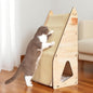 32in Cat Scratching Posts for Indoor Cats: Replaceable Sisal Mats & Sturdy 3D Wood Frame, Integrated Cat Condo, Hideout, Tunnel, All-in-One Space Saver for Multi-Cat & Budget-Friendly Homes